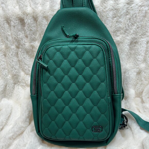 Lug Scurry Wickedly Green Matte Luxe  VL Sling Bag - EUC